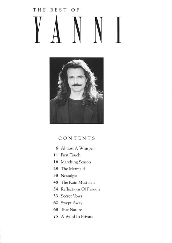 The Best of Yanni Piano Solos