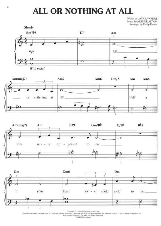 Jazz Standards for Easy Piano