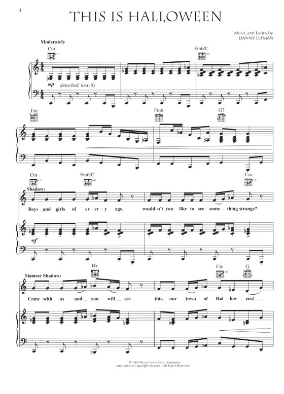 Tim Burton's - The Nightmare Before Christmas Piano‧Vocal