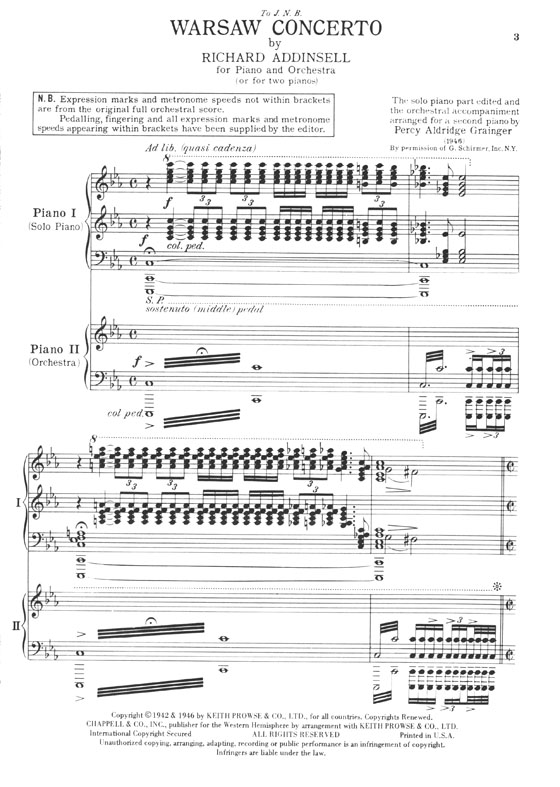 Richard Addinsell Warsaw Concerto for Piano