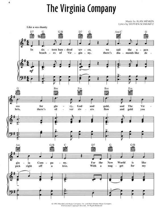 Pocahontas Piano‧Vocal Pocahontas Piano‧Vocal