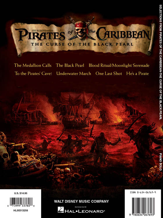 Selections from Pirates of the Caribbean – The Curse of the Black Pearl for Piano Solo