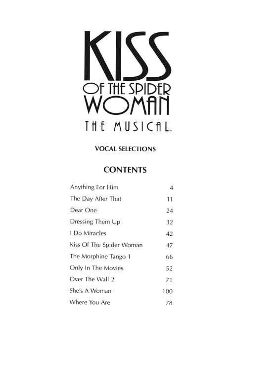 Kiss of the Spider Woman The Musical Vocal Selections