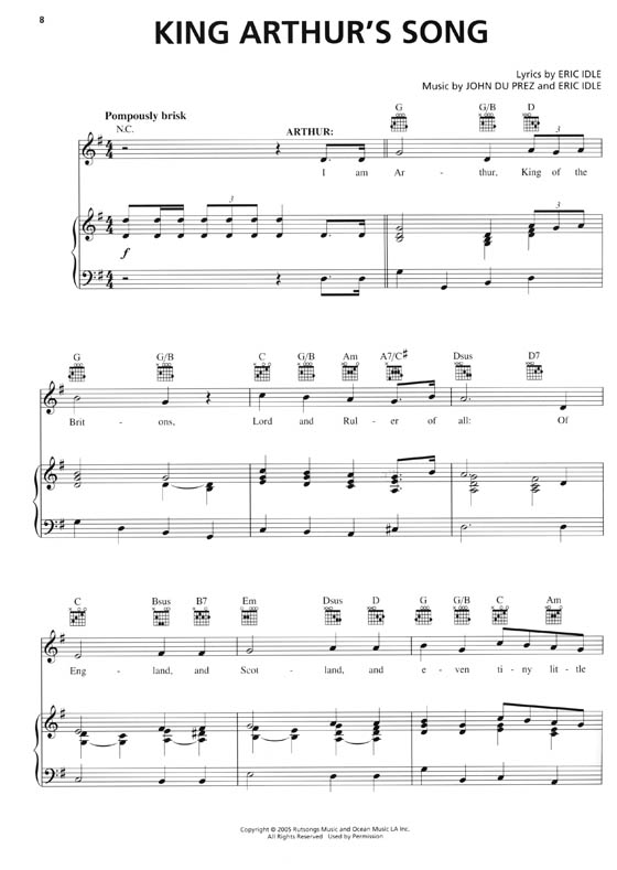 Monty Python's Spamalot Piano／Vocal Selections