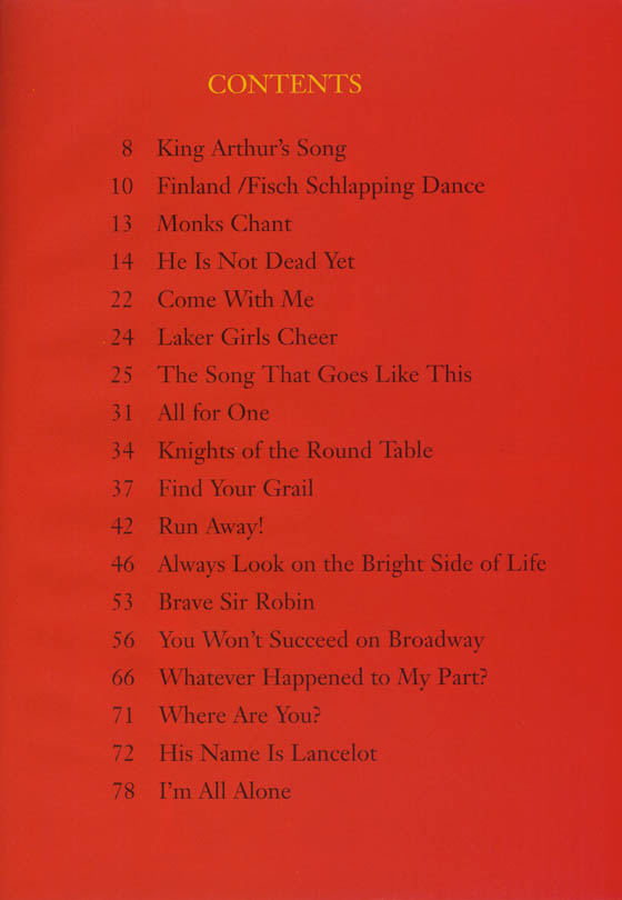 Monty Python's Spamalot Piano／Vocal Selections