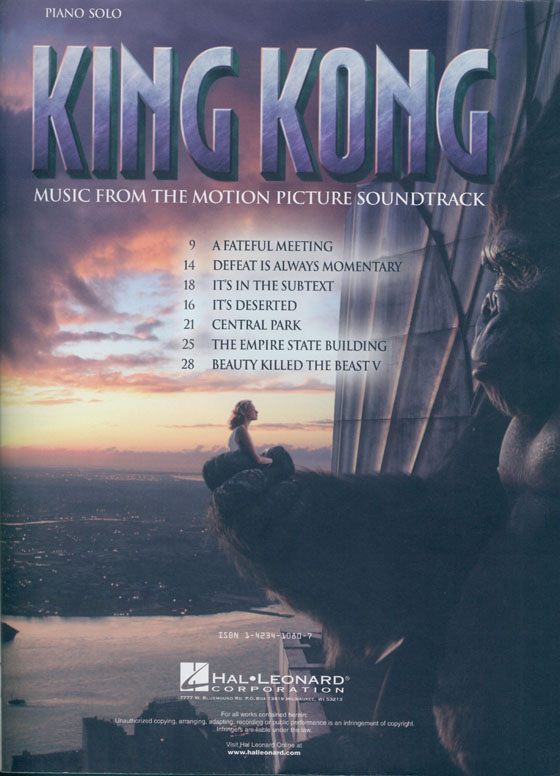 King Kong: Music from the Motion Picture Soundtrack Piano Solo