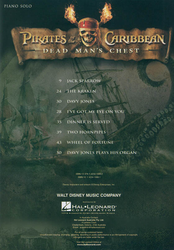 Pirates of the Caribbean – Dead Man's Chest for Piano Solo