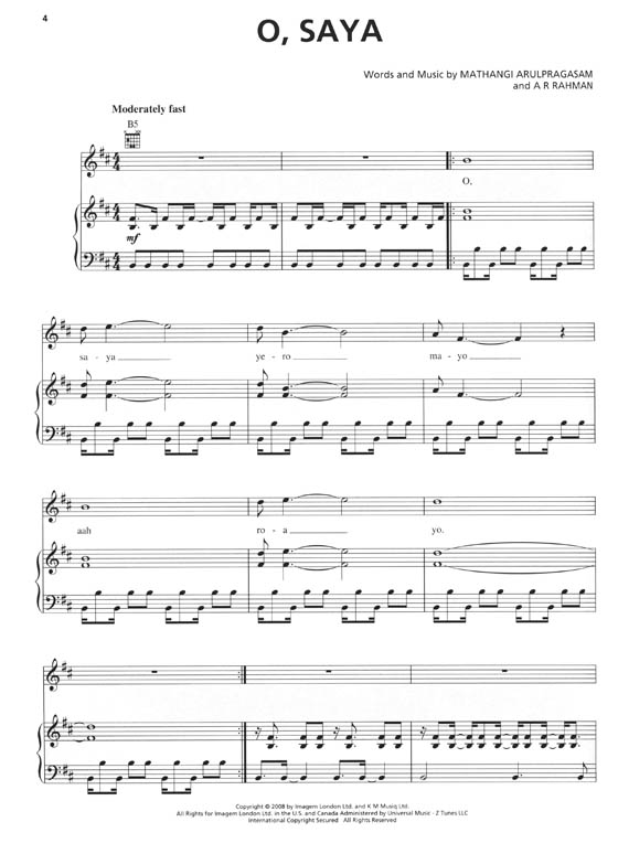 Slumdog Millionaire Piano/Vocal/Guitar Slumdog Millionaire Piano/Vocal/Guitar