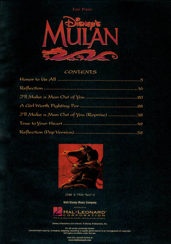 Mulan Easy Piano Mulan Easy Piano