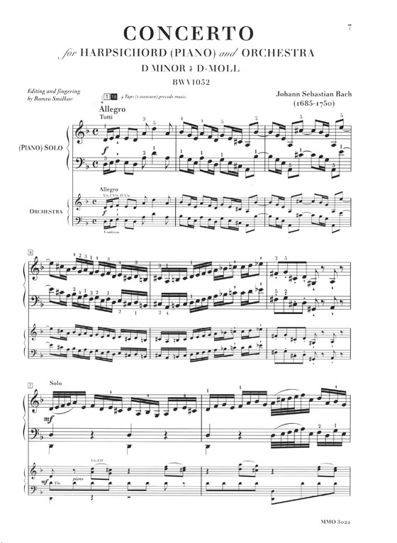 J. S. Bach: Concerto in D Minor, BMV1052 Music Minus One Piano