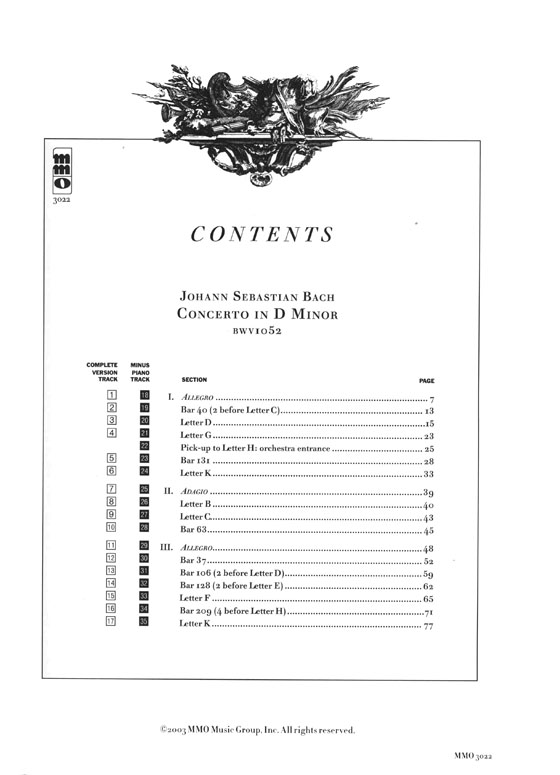 J. S. Bach: Concerto in D Minor, BMV1052 Music Minus One Piano J. S. Bach: Concerto in D Minor, BMV1052 Music Minus One Piano