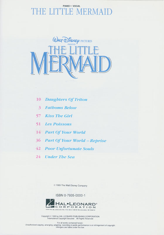 The Little Mermaid Piano‧Vocal