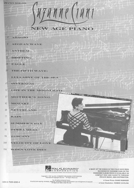 Suzanne Ciani New Age Piano for Piano Solo