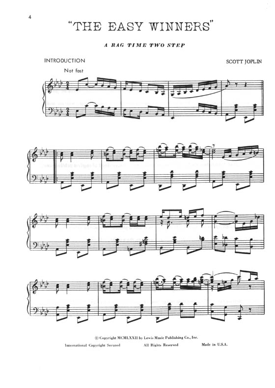 Scott Joplin – King of Ragtime for Piano