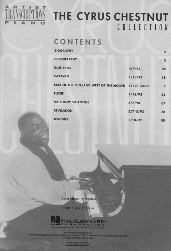 The Cyrus Chestnut Collection Artist Transcriptions - Piano