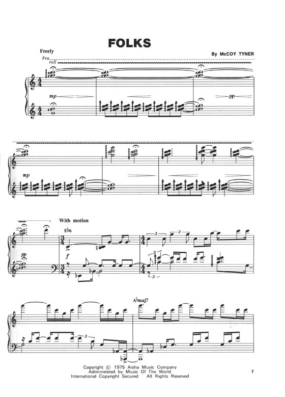 McCoy Tyner Artist Transcriptions Piano