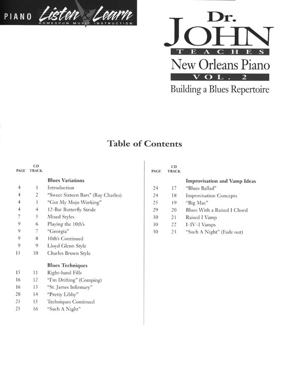 Dr. John Teaches New Orleans Piano, Vol. 2