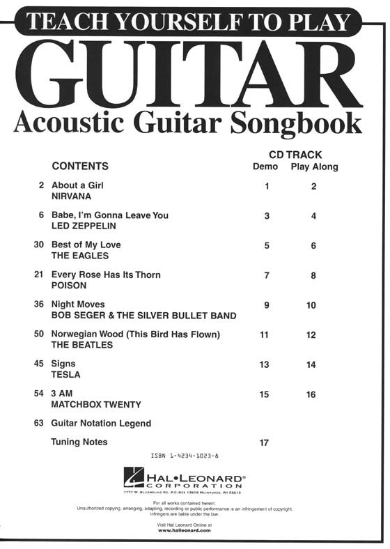 Teach Yourself to Play Guitar – Acoustic Guitar Songbook