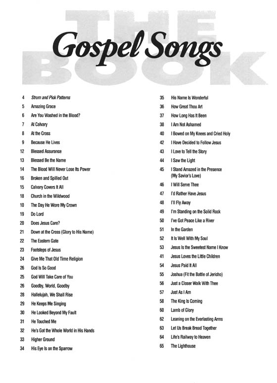 The Gospel Songs Book Easy Guitar