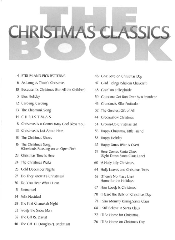 The Christmas Classics Book Easy Guitar