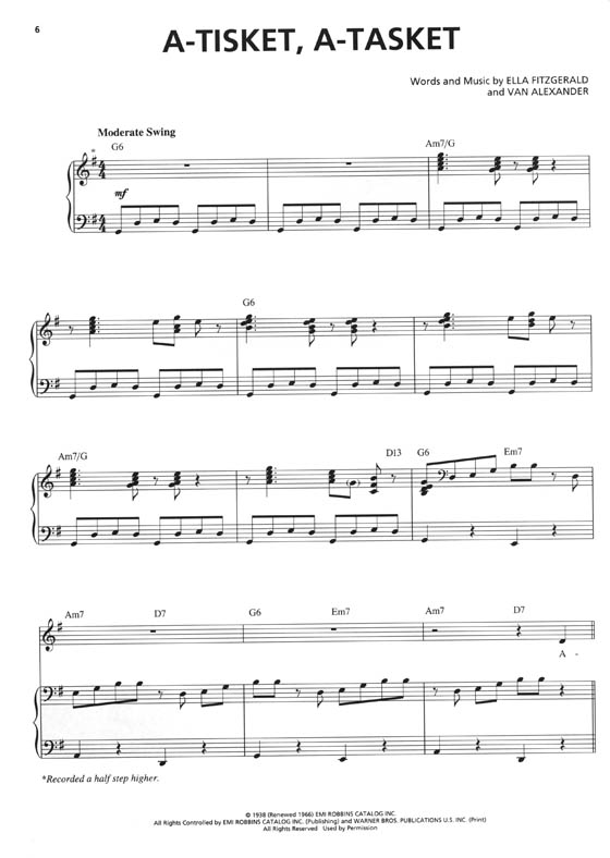 Ella Fitzgerald Original Keys for Singers Piano／Vocal