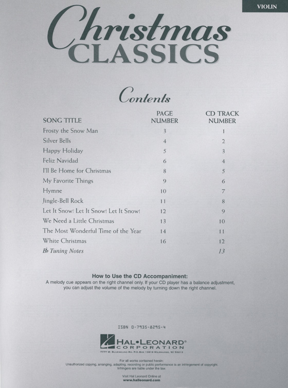 Christmas Classics for Violin