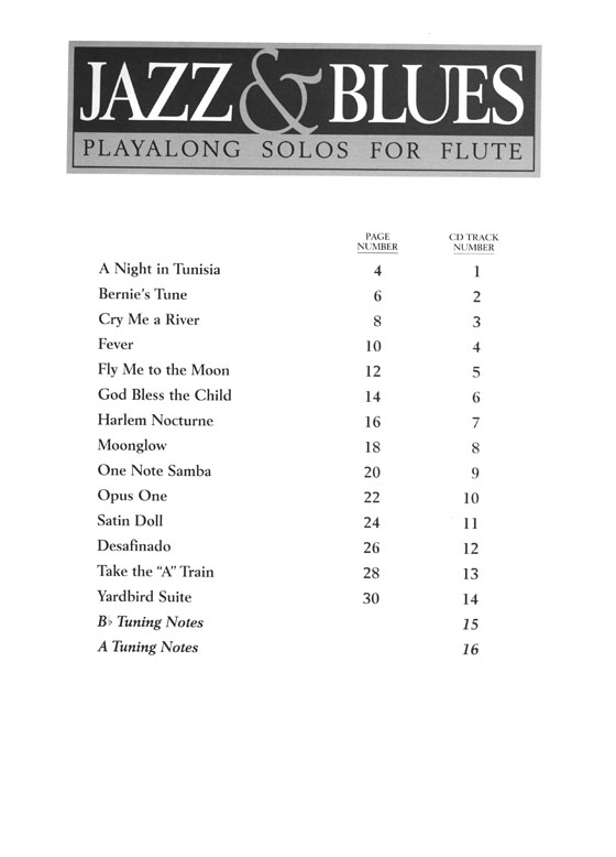 Jazz & Blues Playalong Solos for Flute
