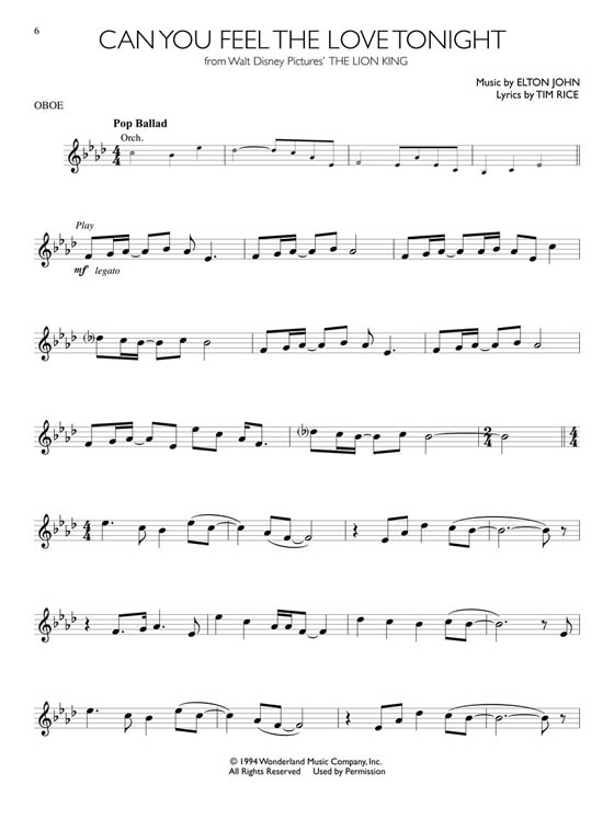 Disney Solos for Oboe