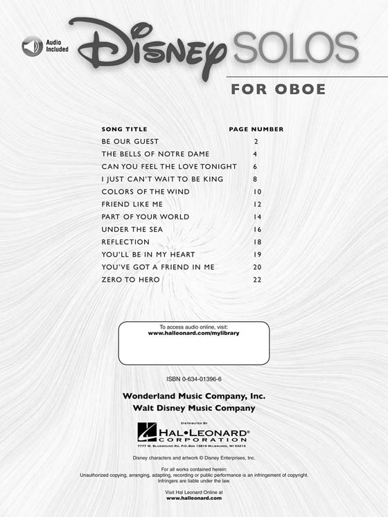 Disney Solos for Oboe Disney Solos for Oboe