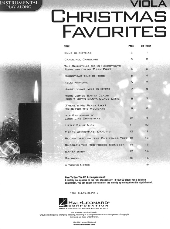 Christmas Favorites‧Viola Instrumental Play-Along Christmas Favorites‧Viola Instrumental Play-Along