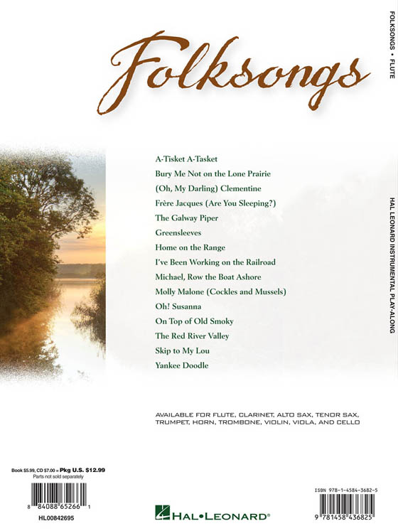 Folksongs Flute Hal Leonard Instrumental Play-Along