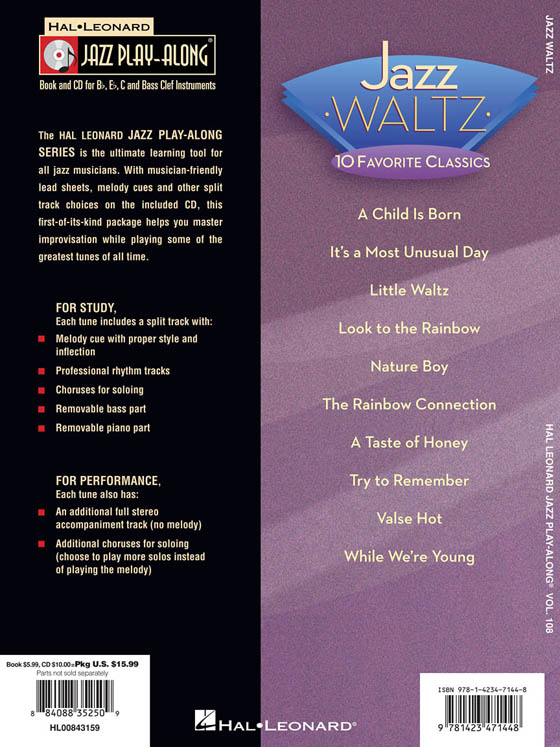 Jazz Waltz Hal Leonard Jazz Play-Along Vol. 108