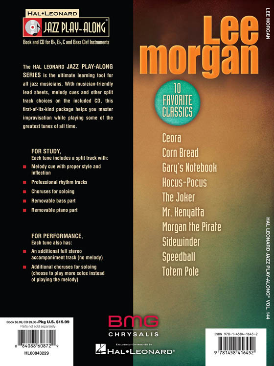 Lee Morgan Hal Leonard Jazz Play-Along Vol. 144