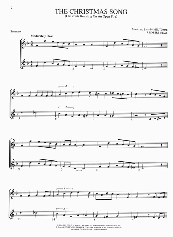 Christmas Carols for Two , Easy Duets【Trumpets】