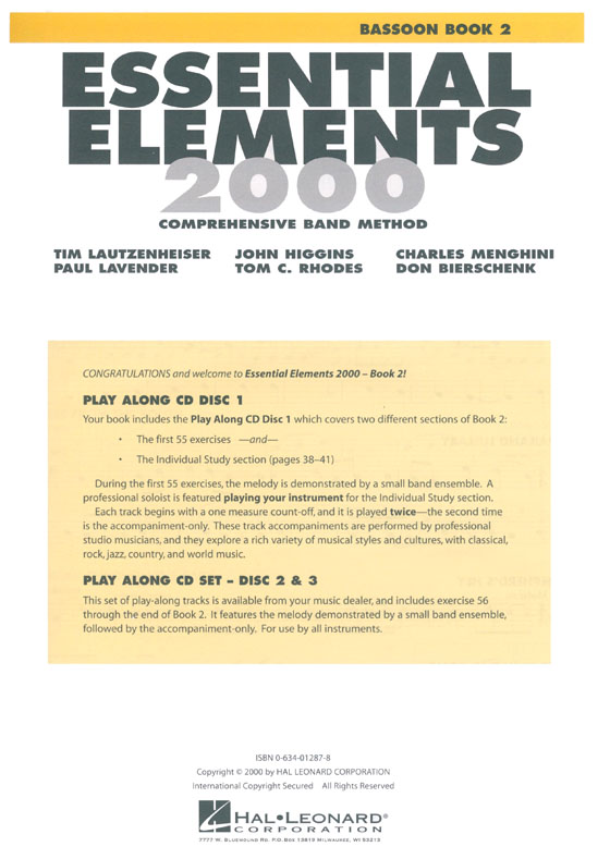 Essential Elements 2000 - Bassoon Book 2 Essential Elements 2000 - Bassoon Book 2
