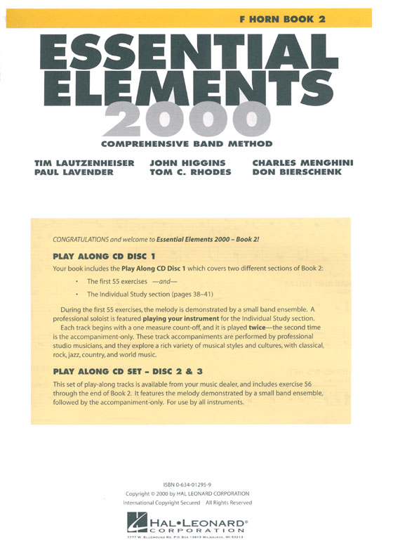 Essential Elements 2000 - F Horn Book 2