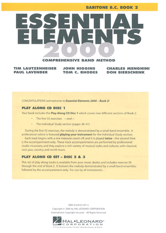 Essential Elements 2000 - Baritone B.C. Book 2