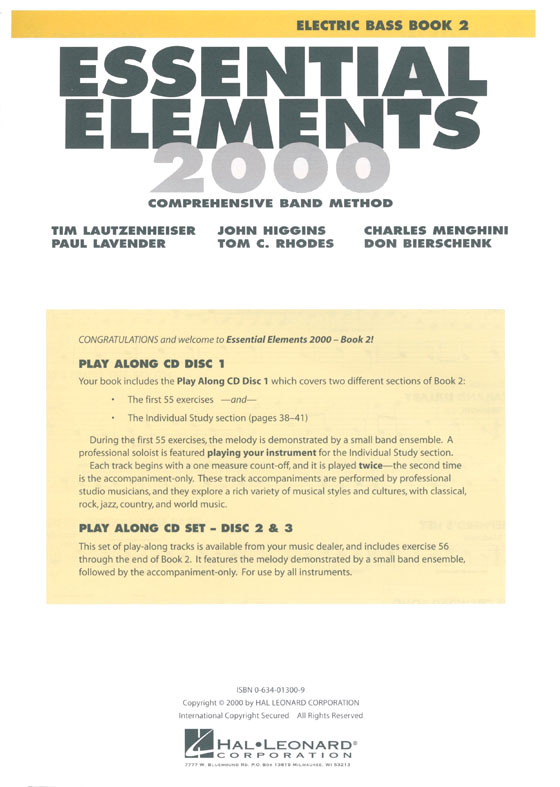 Essential Elements 2000 - Electric Bass Book 2