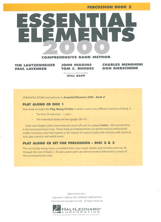 Essential Elements 2000 - Percussion Book 2