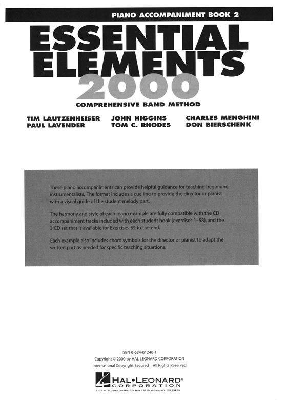 Essential Elements 2000 - Piano Accompaniment Book 2