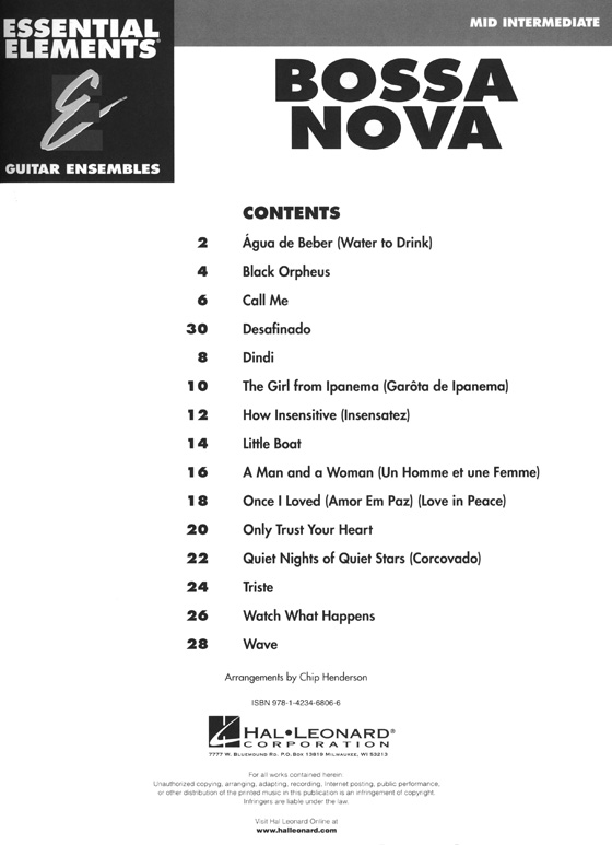 Bossa Nova Essential Elements Guitar Ensembles Series