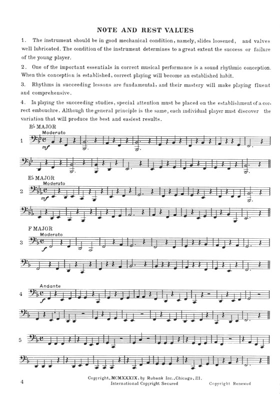 Rubank【Intermediate Method】for E♭ or BB♭ Bass (Tuba)