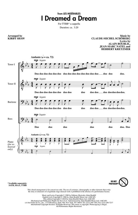 【I Dreamed a Dream】TTAB a Cappella 【I Dreamed a Dream】TTAB a Cappella