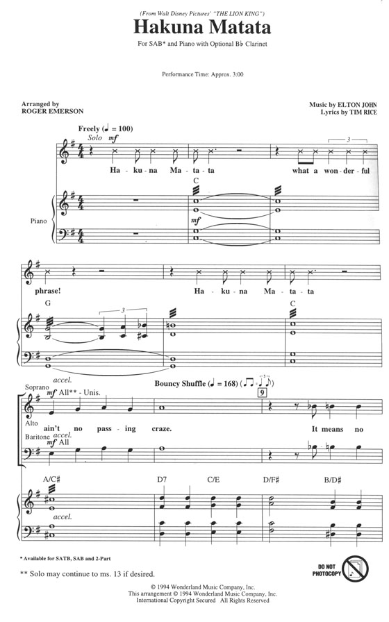 【Hakuna Matata】SAB 【Hakuna Matata】SAB