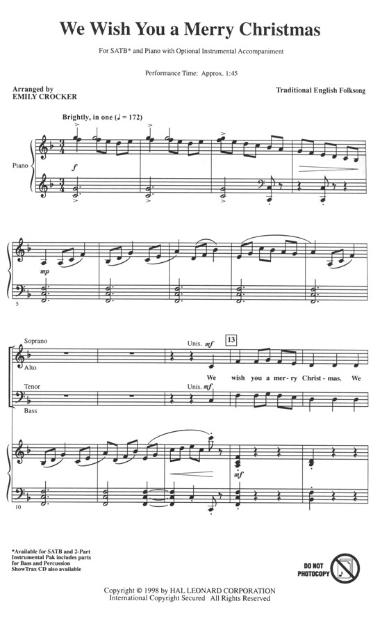 【We Wish You a Merry Christmas】SATB 【We Wish You a Merry Christmas】SATB