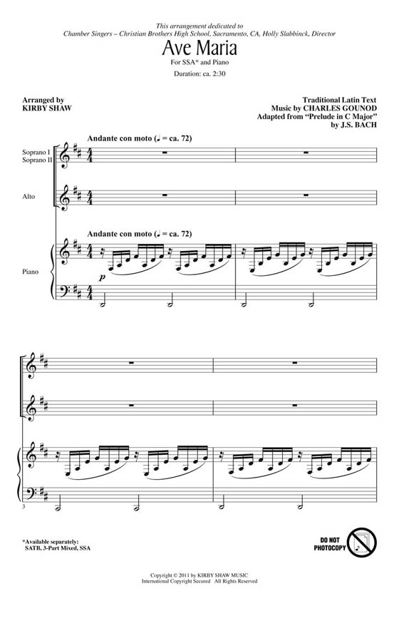 【Ave Maria】SSA 【Ave Maria】SSA