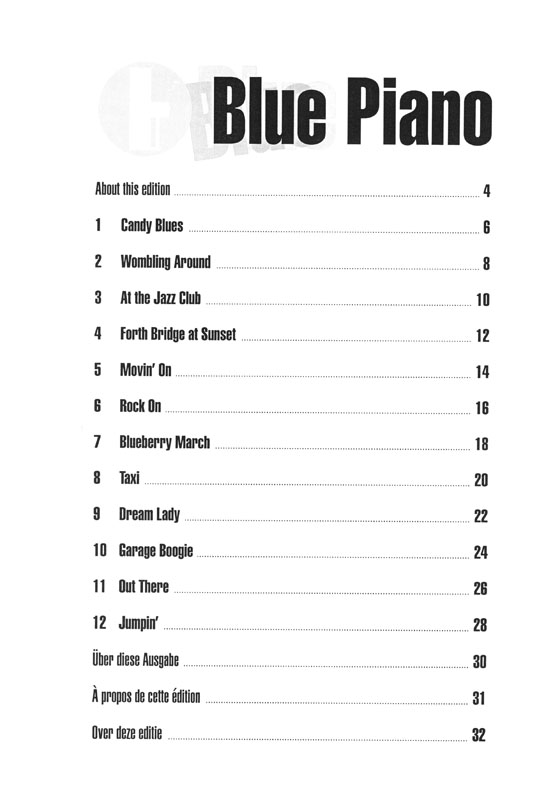 Blue Piano Jazzy Tunes for the Intermediate Player