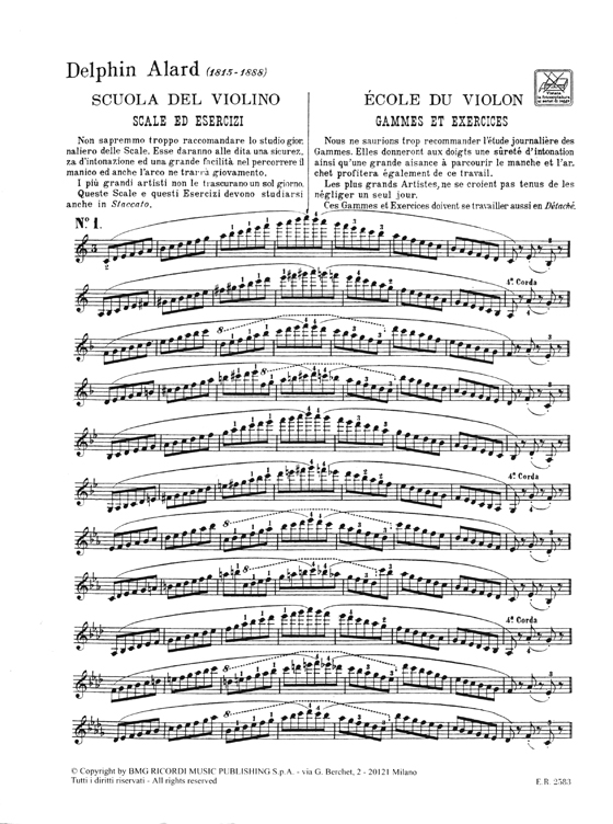 Alard【Scuola del violino】Scale ed esercizi estratte dal metodo 
