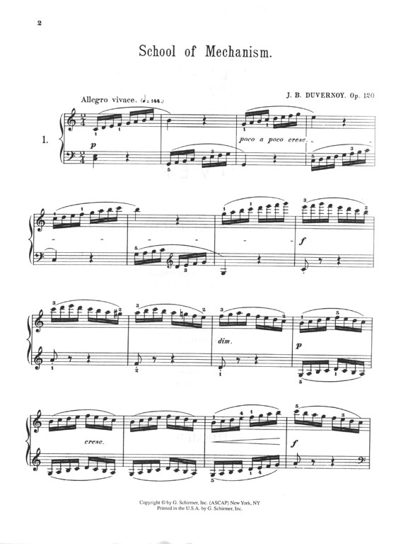 Duvernoy the School of Mechanism Op. 120 for the Piano