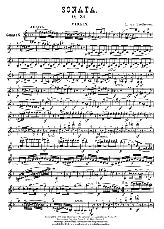 Beethoven【Sonata Op. 24】for Violin and Piano